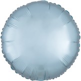 Balónek kruh foliový satén světle modrý
